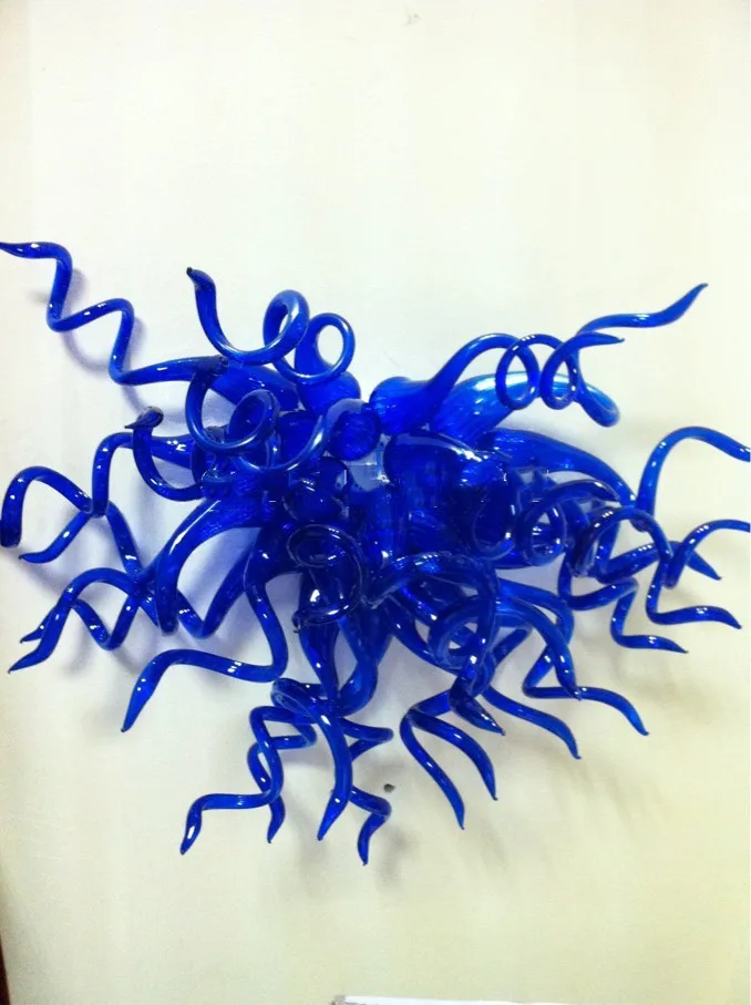 

Modern Mini Living Room Furniture Blue Colored Murano Glass Modern Art Wall Lamps