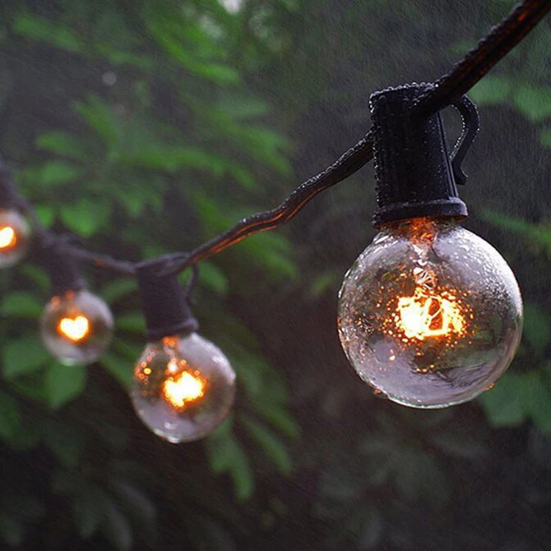 Гирлянда G40 с лампочками 25 футов лампочка прозрачной лампочкой для двора
