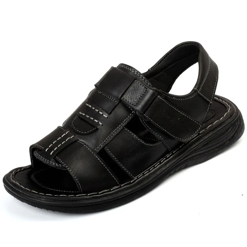 Мужские сандалии из натуральной кожи уличные кроссовки в римском стиле с мягкой
