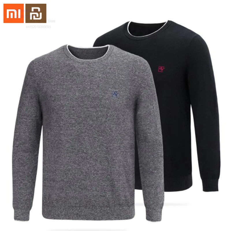 Xiaomi мужской классический вышитый свитер с круглым вырезом удобный теплый