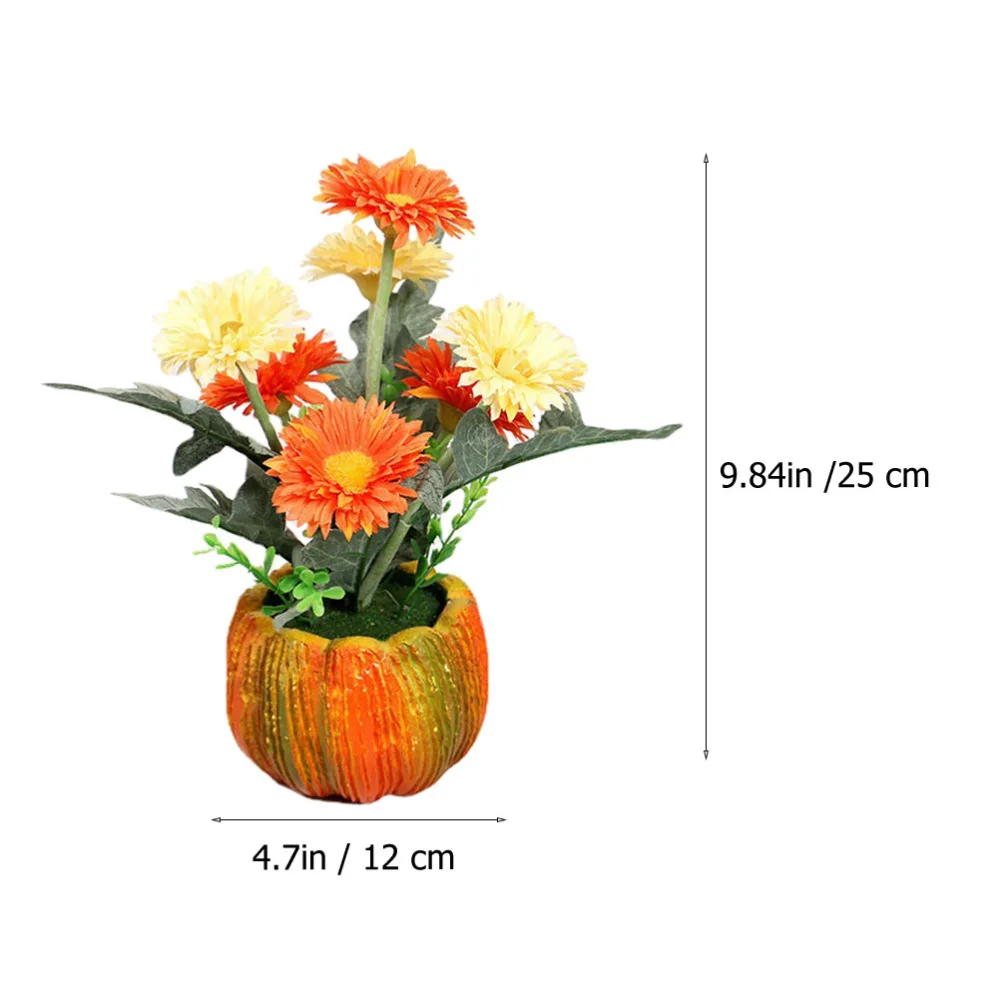 

1Pc Decorative Artificial Bonsai Living Room Adornments Desktop Decor (Orange)