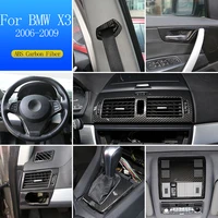 carbon fiber style car dashboard gear console panel decoration sticker for bmw x3 e83 2006 2010 interior modification accessorie