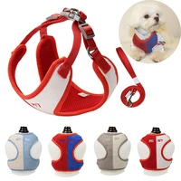 pet dogs harness adjustable dog vest collar leash for medium large dogs soft buckskin outdoors travel french bulldog supplies
