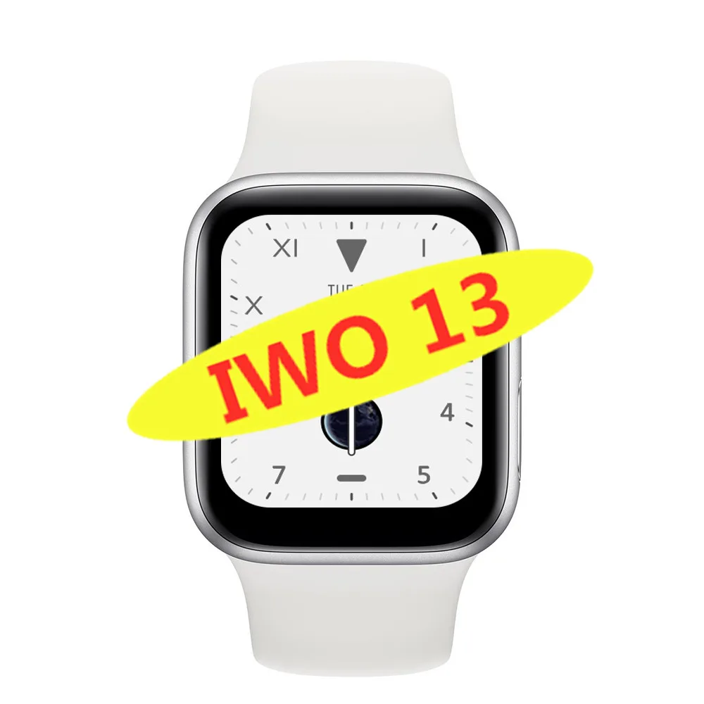silver IWO 13 умные часы серии 5 1:1 44 мм Ip68 Водонепроницаемые для apple iPhone 11 MAX IOS Android smartwatch для женщин и мужчин PK IWO 10/11/12 - Цвет: silver