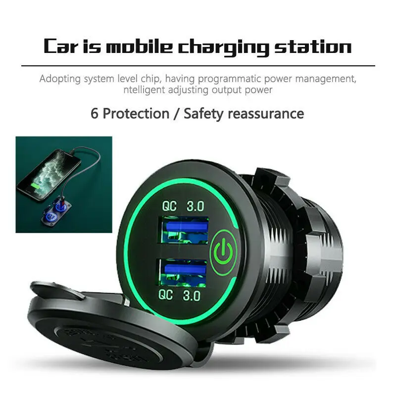 QC 3 0 сенсорный выключатель водонепроницаемый универсальный мотоцикл автомобиль