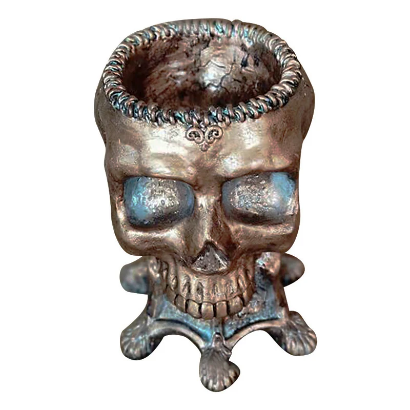 

Creative Gothic Skull Head Design Flower Pot Planters Resin Halloween Skullshaped Plant Container Home Bar Decor Garden Ornament