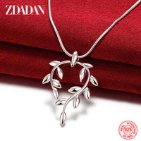 zdadan 925 sterling silver leaf necklaces chains for women fashion wedding jewelry