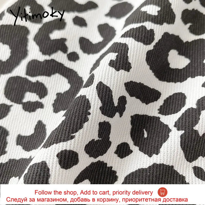 

Yitimoky Vintage Leopard Black Skirts Womens Casual Zipper High Waist A-Line Skirt 2021 Spring Korean Office Lady Fashion New