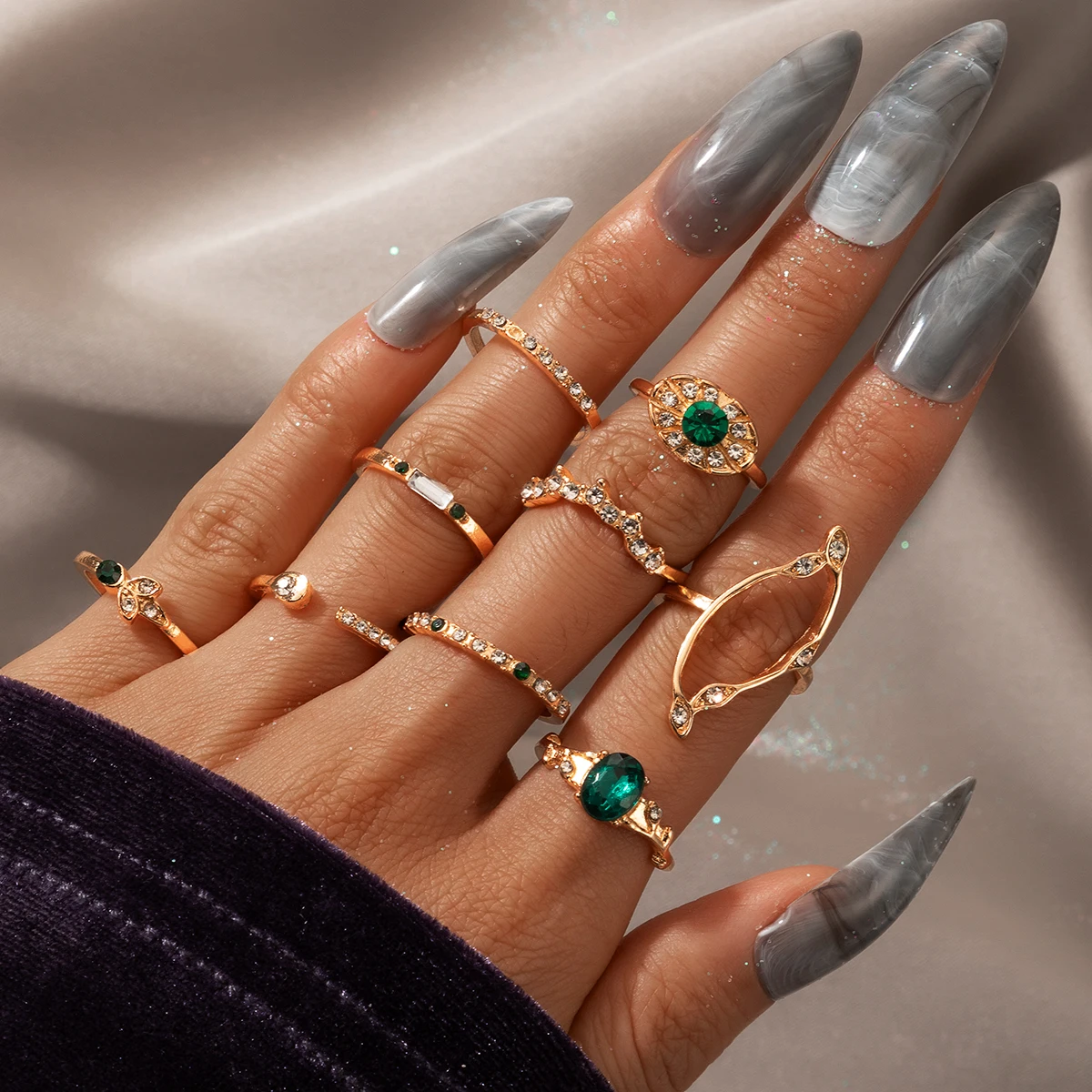 Doocna 9 OCS/наборы богемные роскошные золотые кольца на палец полые геометрические