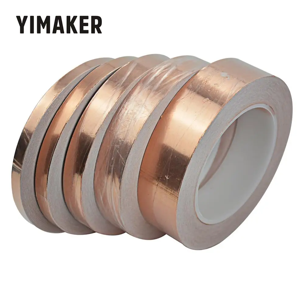 YIMAKER 1 шт. 30 м односторонняя Токопроводящая экранирующая Эми лента из медной фольги 5 мм 8 мм 10 мм клейкий барьер толщиной 0,06 мм
