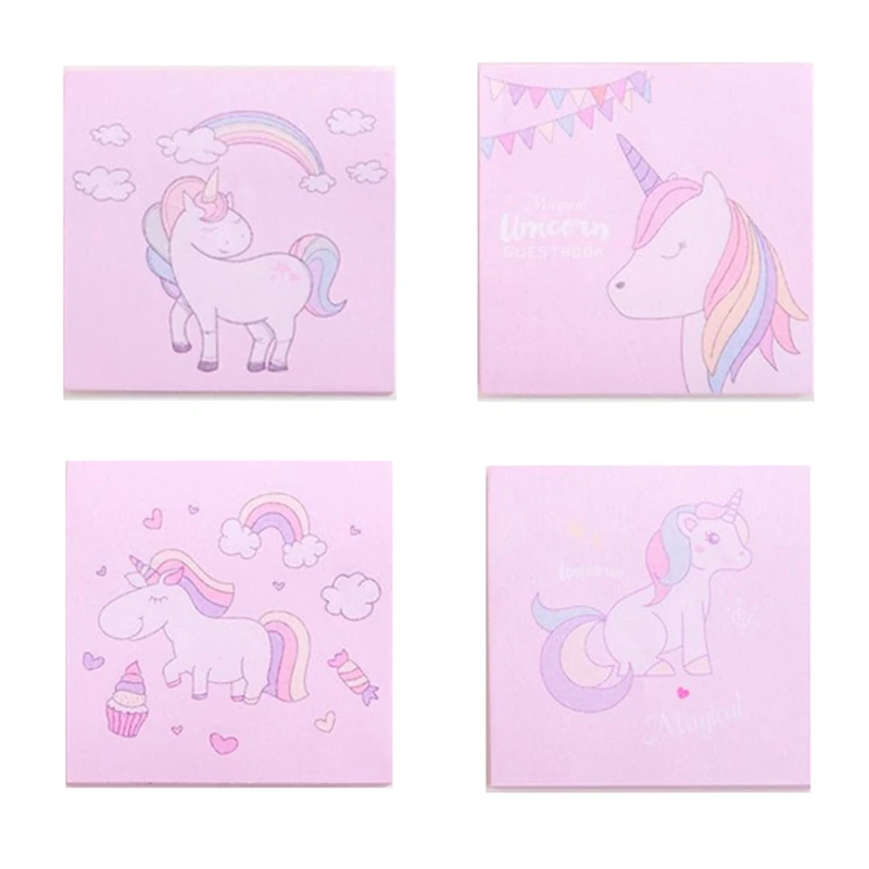 Kawaii розовый единорог стикер для учеников портативная записная книжка сообщение N