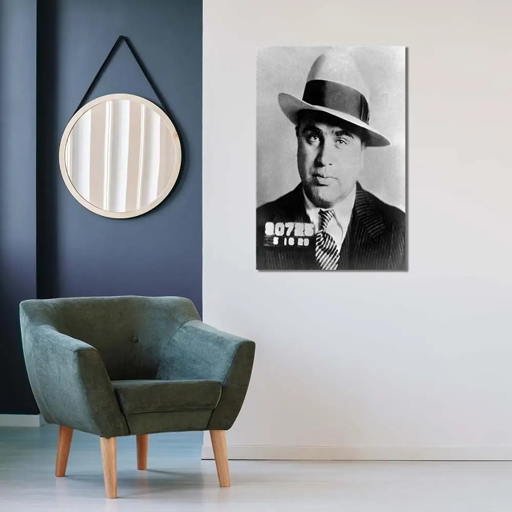 Настенная Картина на холсте Al Capone Mugshot плакаты и принты настенные картины для