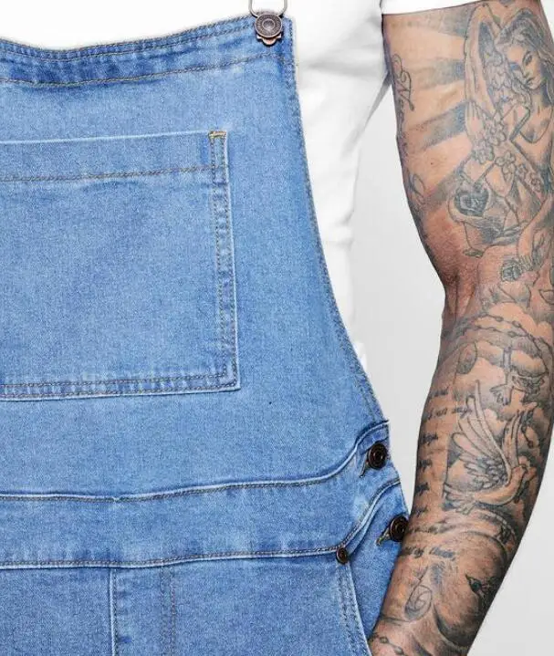 

Ripped Jeans Jumpsuit Men Summer Denim Jumpsuits Playsuits Cotton Sleeveless Outfit Clothes Casual Male Pants Overalls 2020