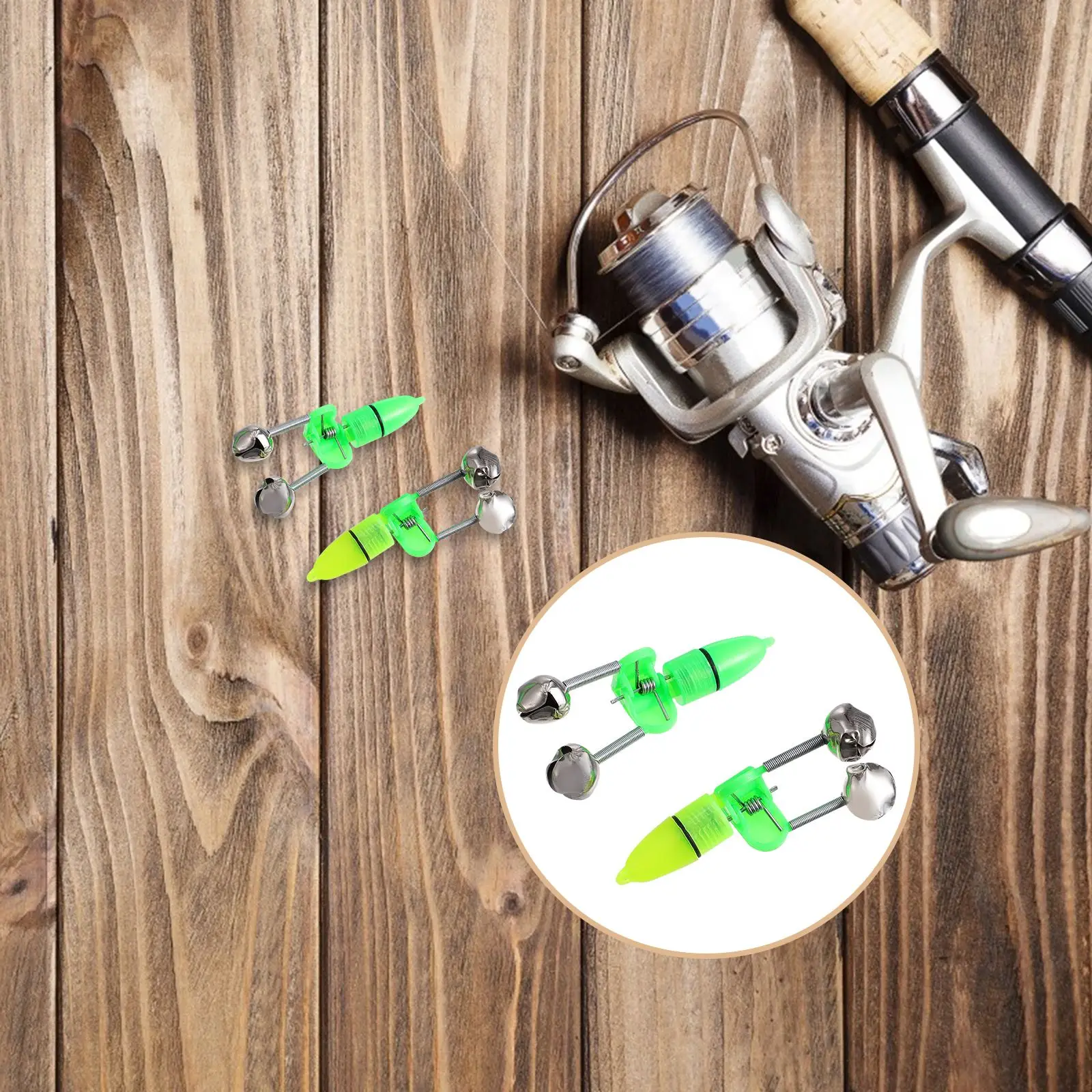 

40 pcs Fishing Rod Bells Night Fishing Fish Alarms Bait Alarm with Lamp Indicator