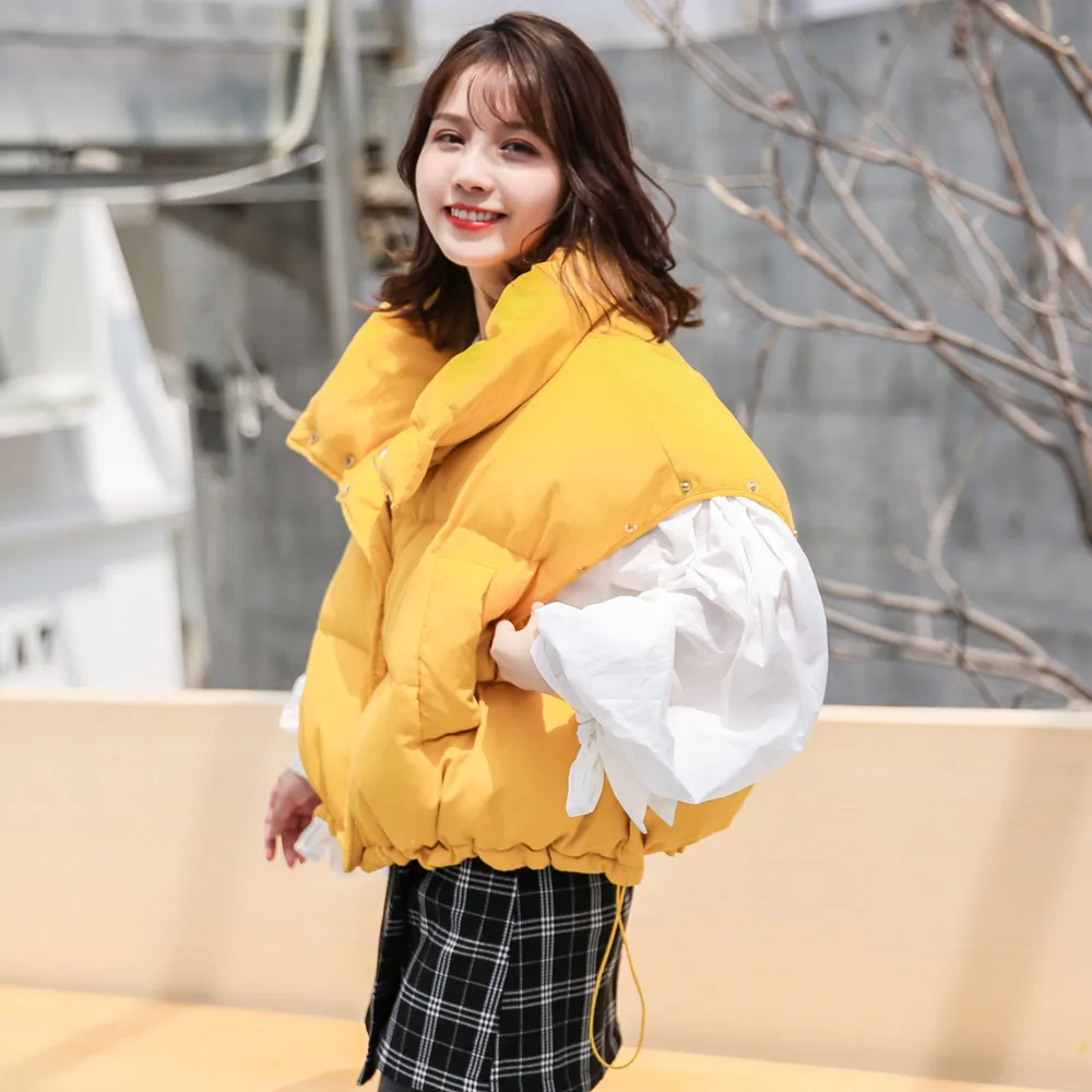 Осень и зима Новый пуховик женский короткий хлеб сервис свободный большой размер