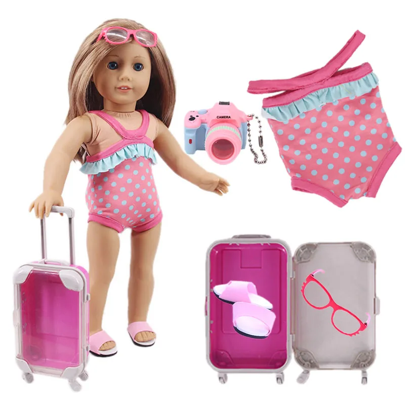 Супер доступная цена! 5 шт./компл. (купальник + чемодан +...) Подходящая 18-дюймовая