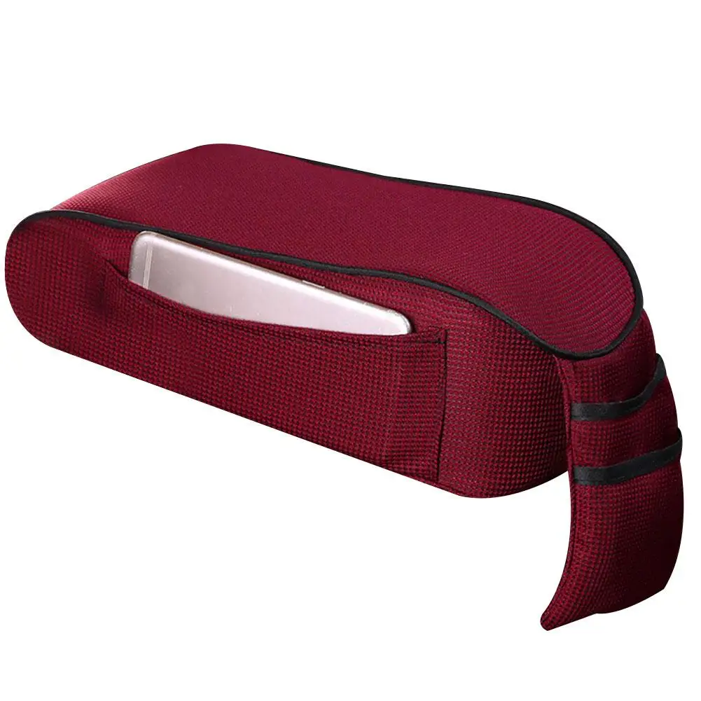 

Universal Car Vehicle Central Armrest Box Cover Pad Heighten Cushion with Pocket Car Storage Bag