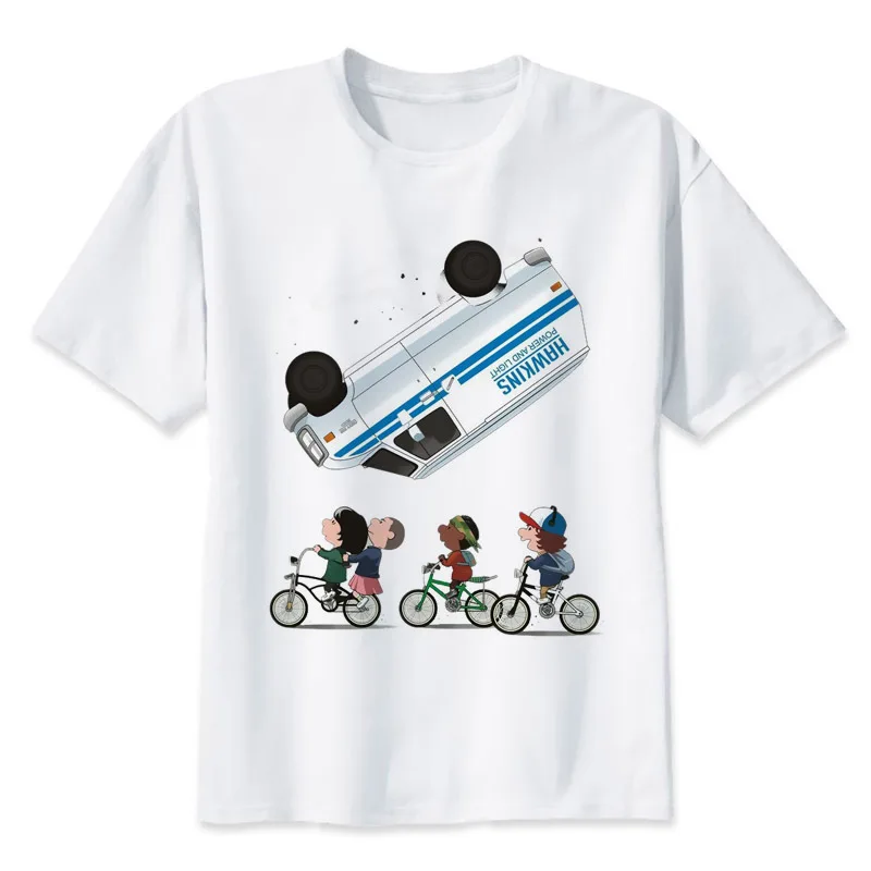 Мужская футболка с круглым вырезом Stranger Things летняя высокого качества аниме 2017 |