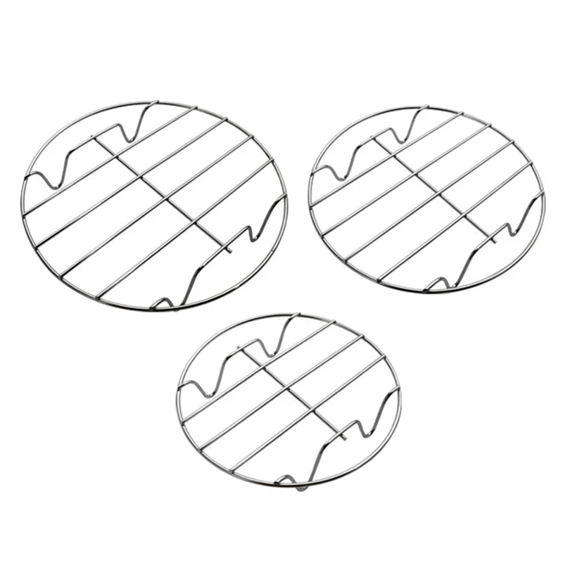 

Stainless Steel Low Foot Stand Steamer Rack Round Baking Cooking Cooling Holder Rice Cooker PotsSteaming Shelf Kitchen Utensils