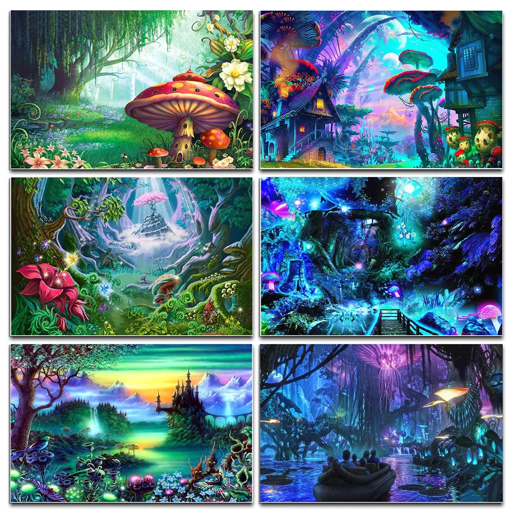 5D Diy вышивка стразами в виде грибов | Дом и сад