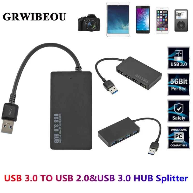 

Высокоскоростной разветвитель USB 3,0, разветвитель с 4 портами, расширитель с несколькими портами USB, компьютерные аксессуары для ноутбуков и ...