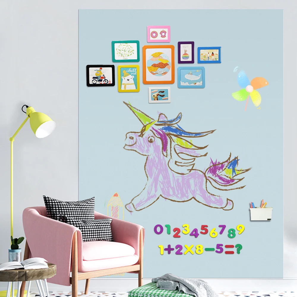 Магнитная доска для настенного хранения черная декоративная наклейка бумажная