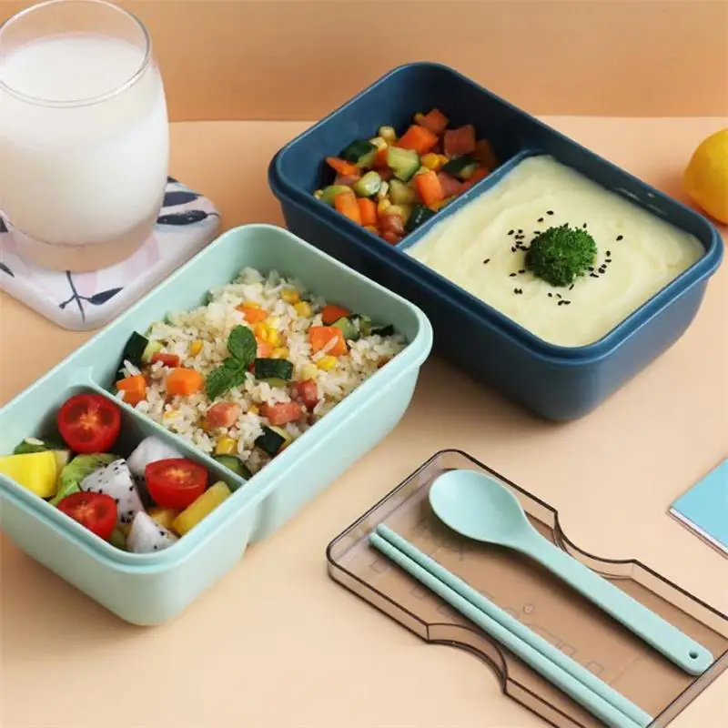 Портативный пластиковый Ланч бокс VIERUODIS с ложкой контейнер для еды в японском