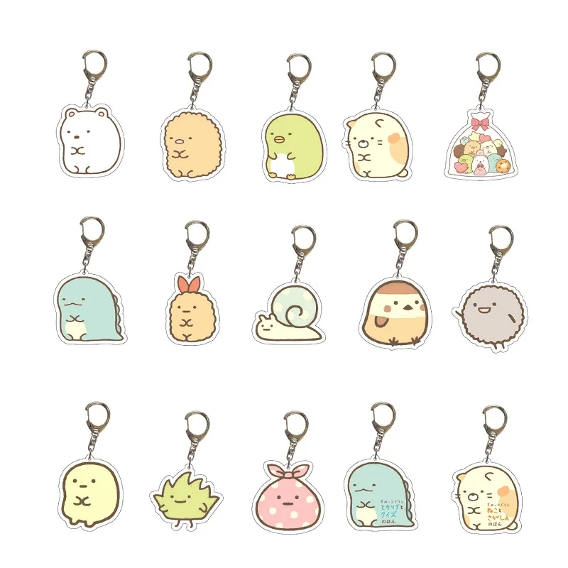 

Sumikkogurashi Anime Figure Cute Keychain Kawaii Animals Acrylic Double Sided Keyring Unisex Backpack Pendant Fans Collection