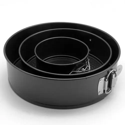 Набор из 3 антипригарных круглых тортов в форме пружины для выпечки оловянный