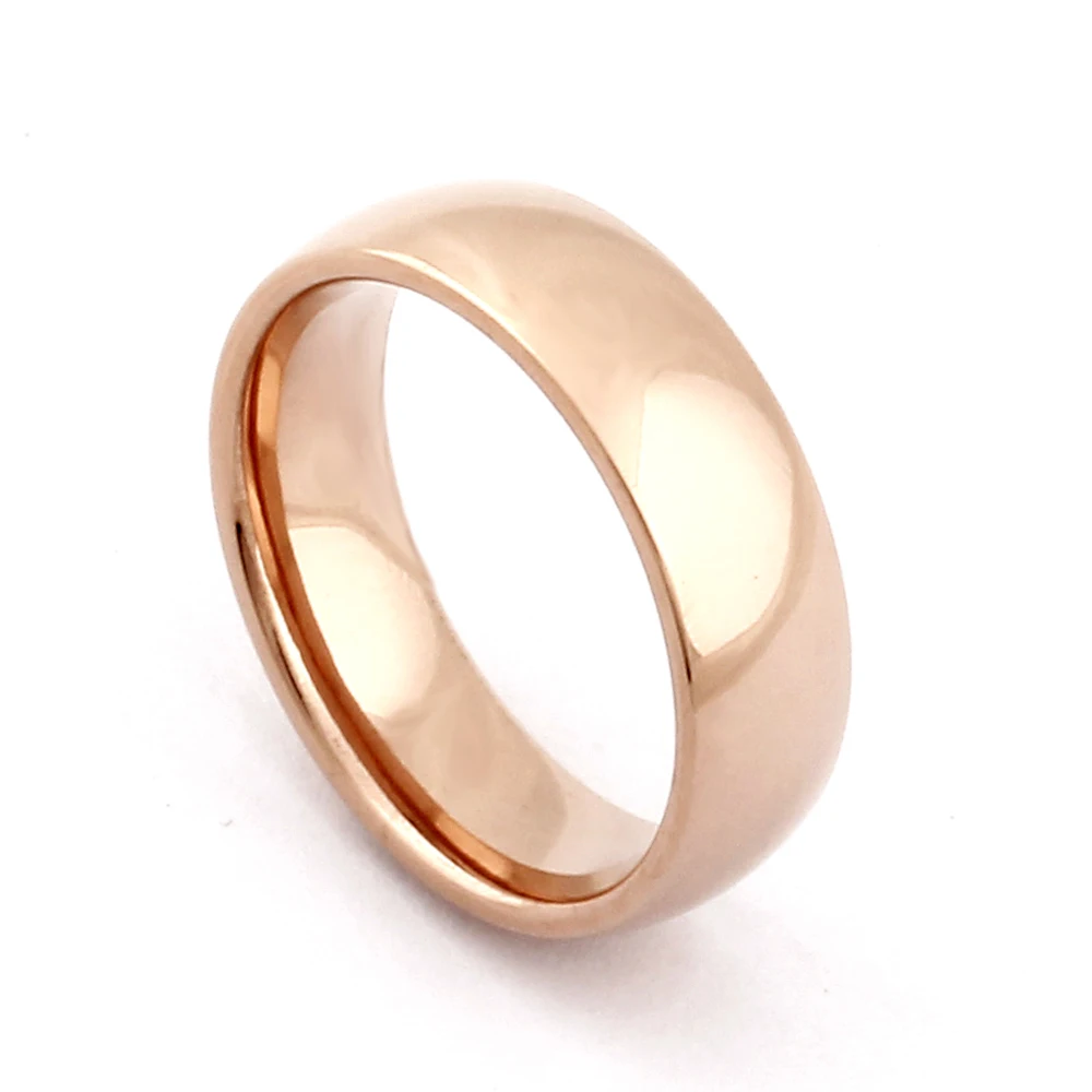 

Eamti Rose Gold Titanium Men Ring 6mm Female Classic Wedding Band Comfort Domed Finger Jewelry Women's rings for Party
