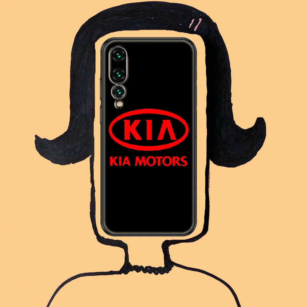 

Sports car Kia Phone case For Huawei P Mate P10 P20 P30 P40 10 20 Smart Z Pro Lite 2019 black trend cell cover fashion bumper