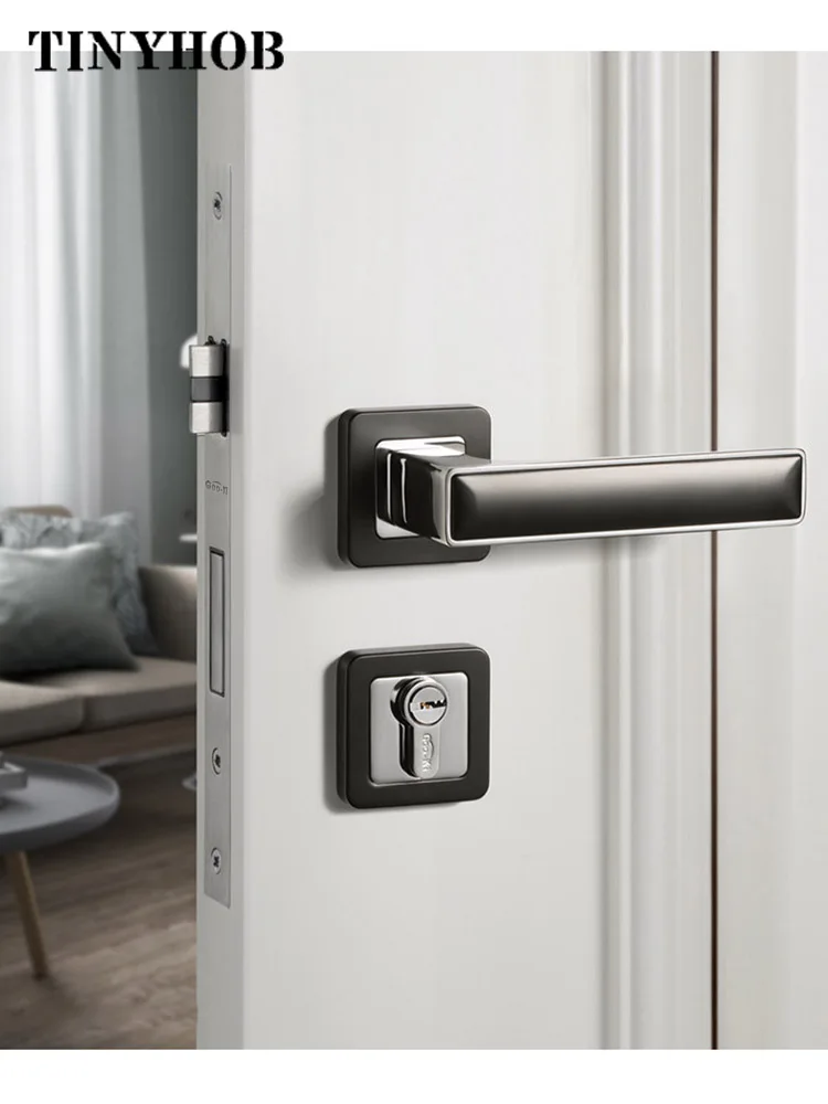 Квадратный раздельный дверной замок из цинкового сплава в скандинавском стиле