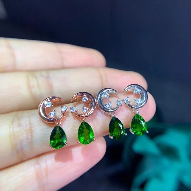 

Серьги в виде подсолнуха из чистого серебра 925 пробы с гальваническим покрытием из золота естественный диопсид пробы. Продвижение новых про...