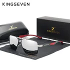 Мужские солнцезащитные очки KINGSEVEN, черные солнцезащитные очки в алюминиевой оправе с поляризованными линзами, с зеркальным покрытием, 7719