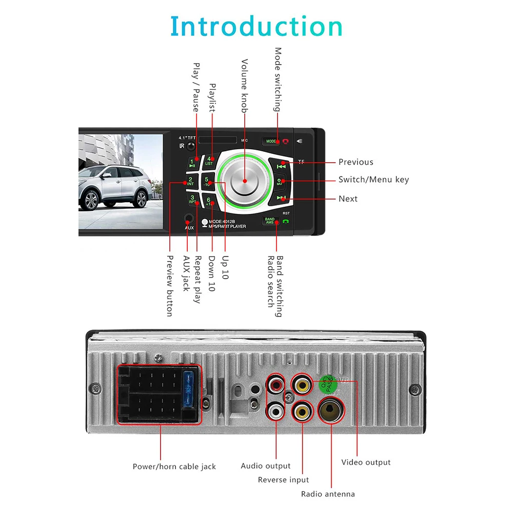 Автомобильный MP3 MP5 плеер Bluetooth рулевое управление пультом дистанционного