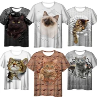 summer adult 3d cat print t shirts women cute animals tshirts unisex cartoon tees female short sleeves t shirts streetwear tops