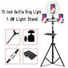 Кольцо-светильник TikTok10, светодиодное, для видеозаписи, для селфи, USB, светильник держателем для телефона, Треногой, подставкой для макияжа, Youtube