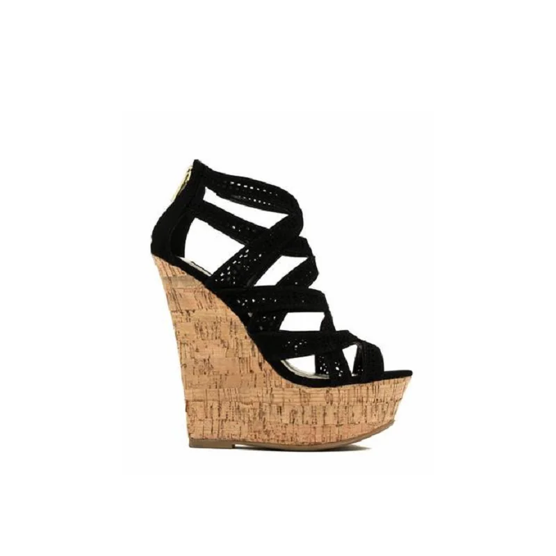 Женские босоножки на платформе с открытым носком танкетке размеры 4 15|Боссоножки