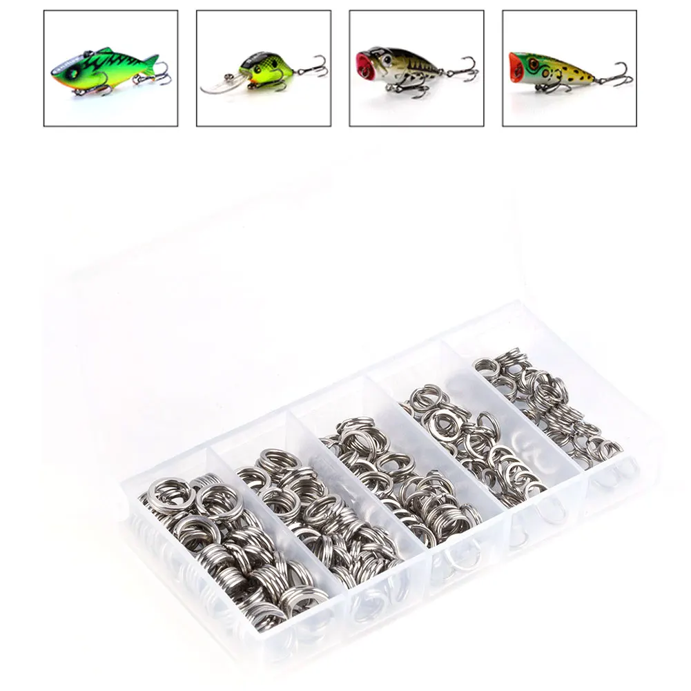

200 Pcs Split Ring Fishing Double Ring Connector Fishing Tackle Fishing Rings For Lures Crankbait Hard Bait Fishing Accessoies
