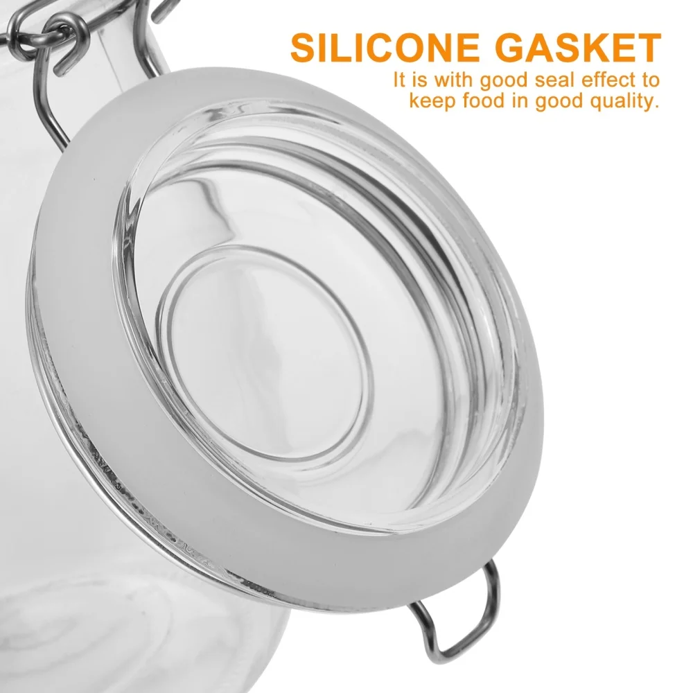 

6pcs Home Clear Sealing Cans Transparent Clasp Glass Sealed Jars (Transparent)