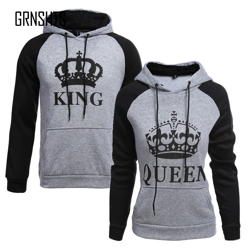 Корона королевы печати унисекс для женщин мужчин толстовки осень Облегающая