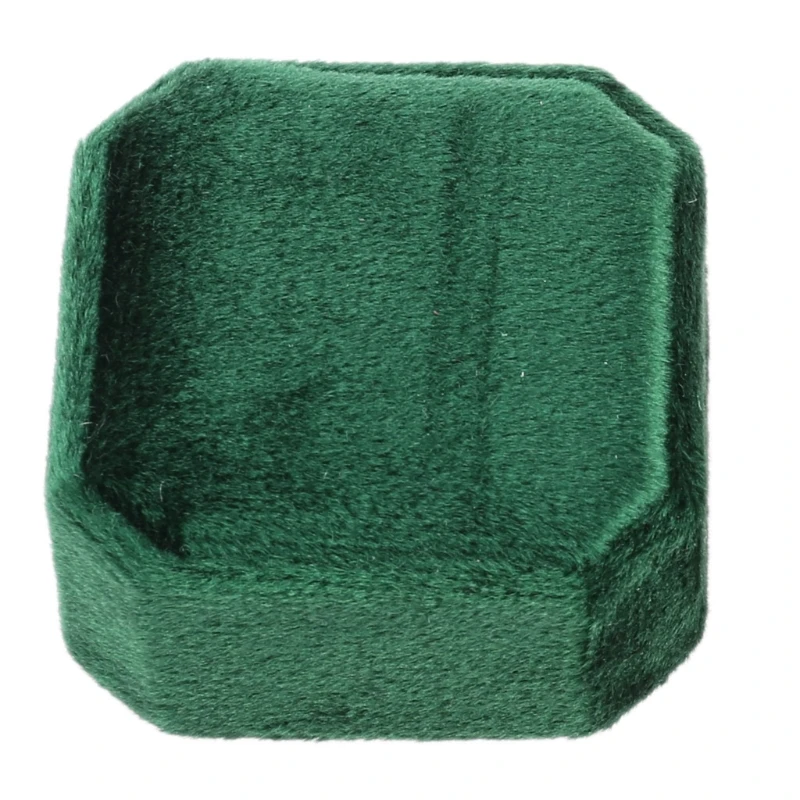 

2021 New Velvet Double Ring Box Octagon Wedding Ceremony Ring Box with Detachable Lid