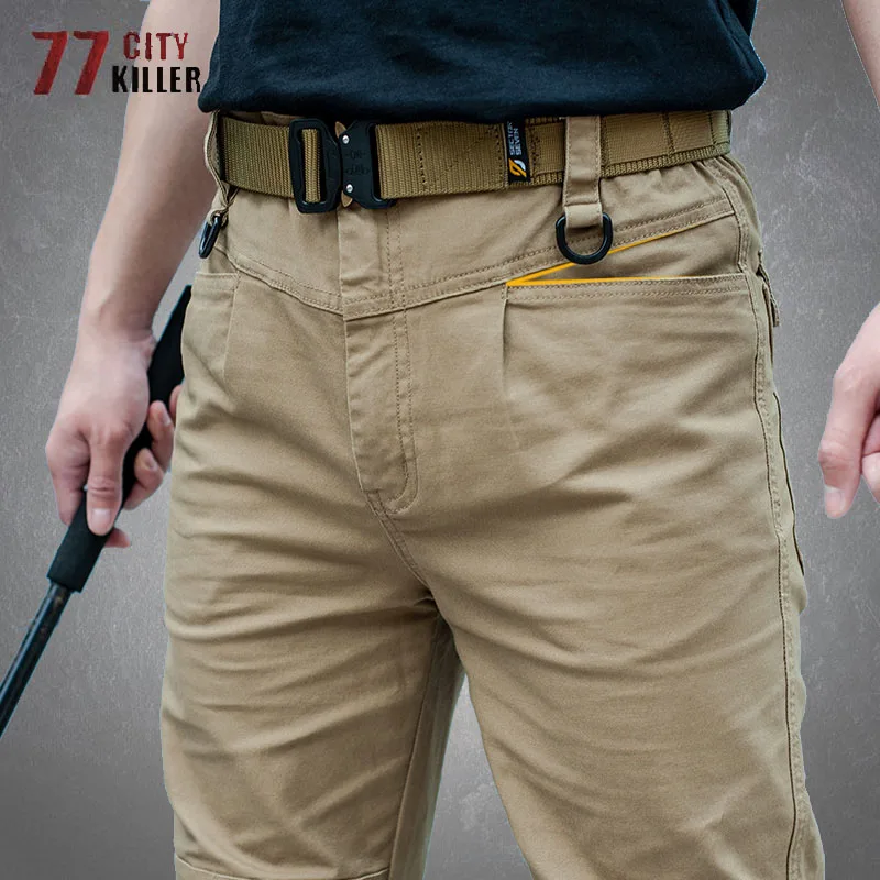 New IX3 Men Tactical Cargo Pants Casual Slim Multi-pocket Trousers Male Outdoor Commuter Training Army Military Work Pants Mens