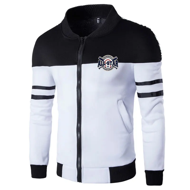 Бейсбол 3D печатных зимние куртки для мужчин мода лоскутное бомбер жакет молния