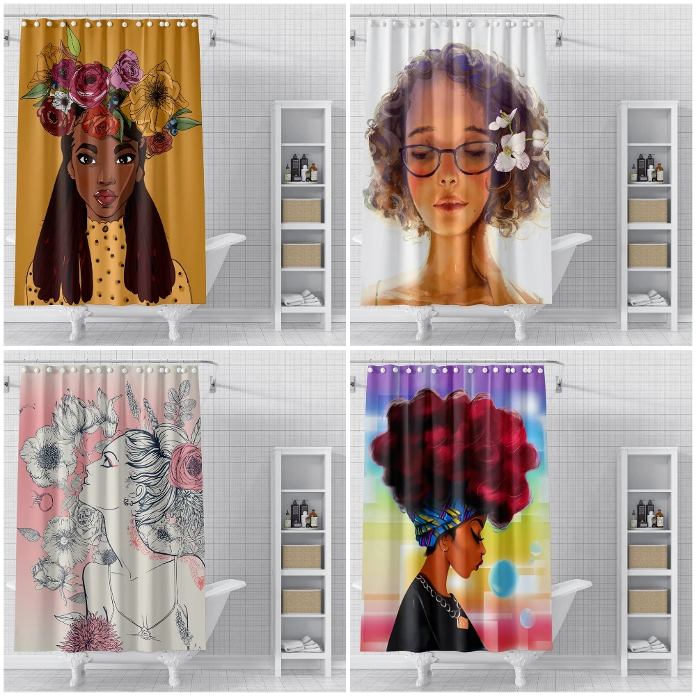 Красивые шторы для душа с рисунком девушек водонепроницаемая ткань Штора ванной