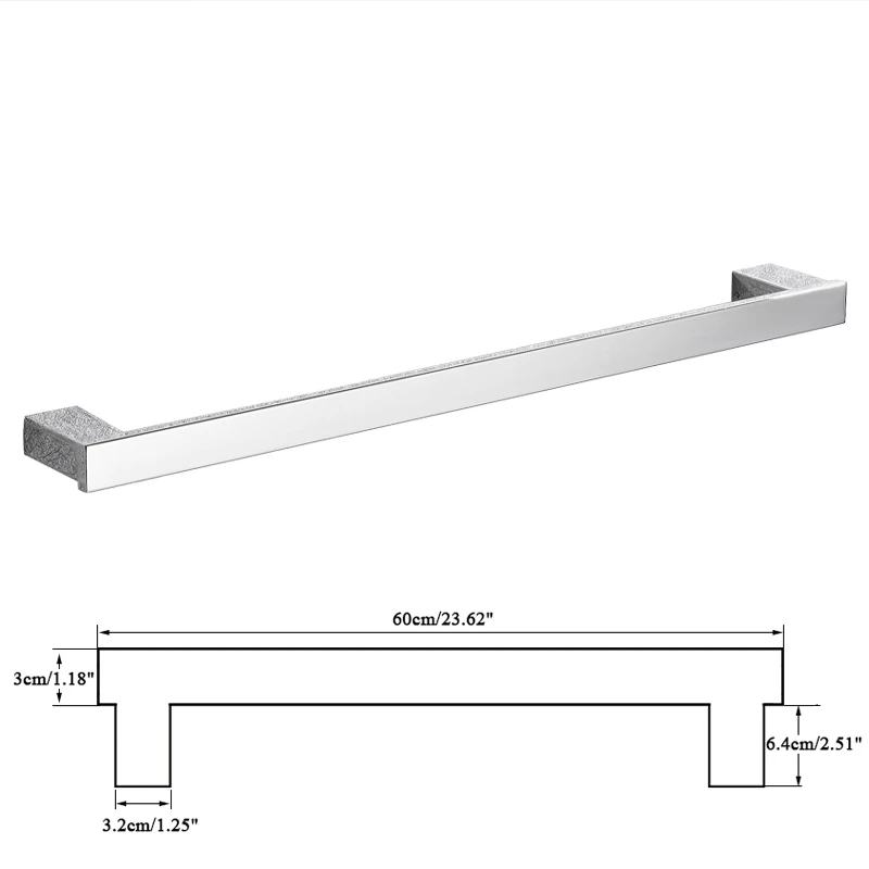 Single Towel Bar Набор аксессуаров для ванной комнаты хромированный крючок для халата полотенцесушитель стойка для полотенец башня барная полка держатель для бумажной ткани аксессуары для ванной комнаты настенное крепление - Цвет: Single Towel Bar