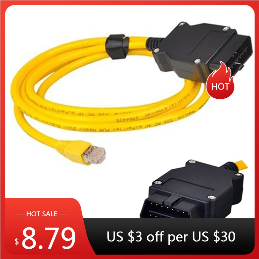 

KWOKKER ESYS 3.23.4 V50.3 Data Cable For bmw ENET Ethernet to OBD Interface E-SYS ICOM Coding Diagnostic for F Series Free Ship