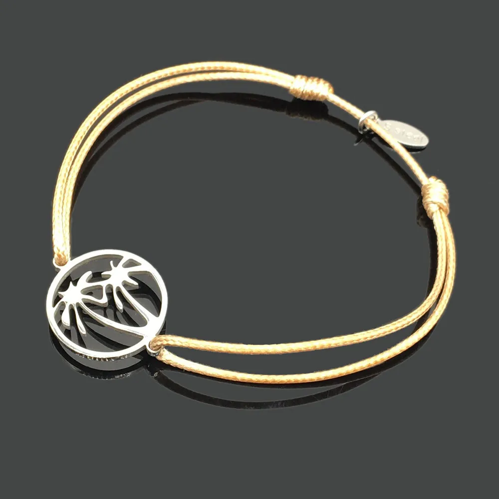 Браслет с кокосовым деревом из нержавеющей стали 316L браслет кокосовое растение