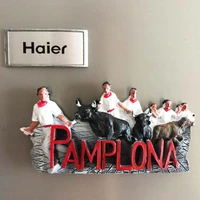 qiqipp pamplona spain painted three dimensional magnetic sticker fridge magnet creative travel souvenirs
