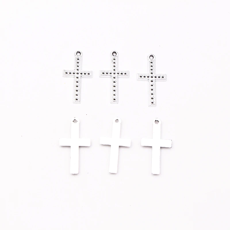 Style4-silver 24 шт. цвет серебристый, золотой крест двойной сердце двойной круг голубь Рыбы Сувениры специально для свадьбы, помолвки украшения своими руками - Цвет: Style4-silver